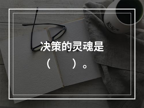 决策的灵魂是（　　）。