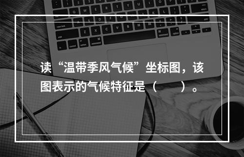 读“温带季风气候”坐标图，该图表示的气候特征是（　　）。