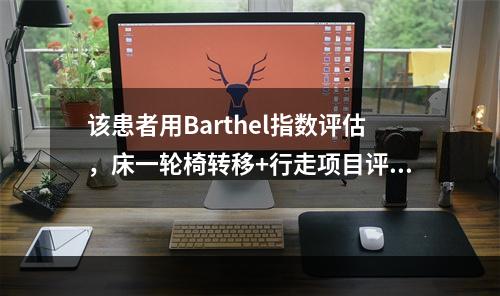 该患者用Barthel指数评估，床一轮椅转移+行走项目评分为