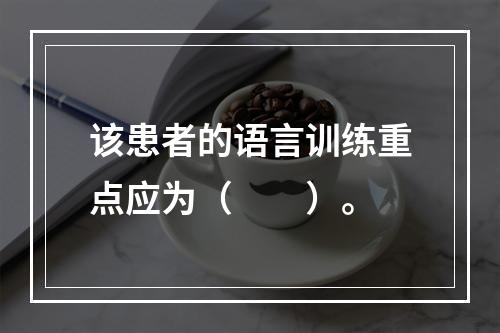 该患者的语言训练重点应为（　　）。