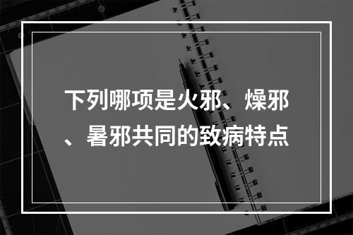 下列哪项是火邪、燥邪、暑邪共同的致病特点