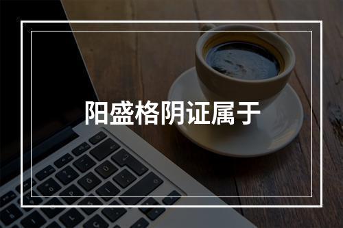 阳盛格阴证属于