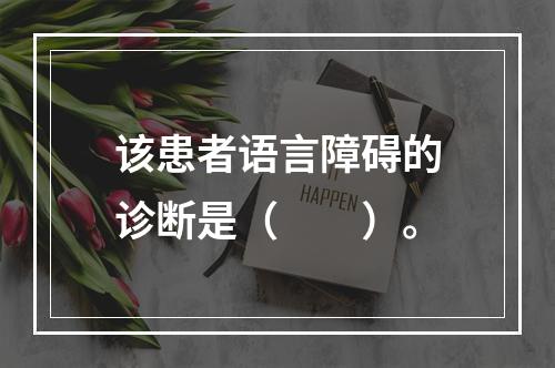 该患者语言障碍的诊断是（　　）。