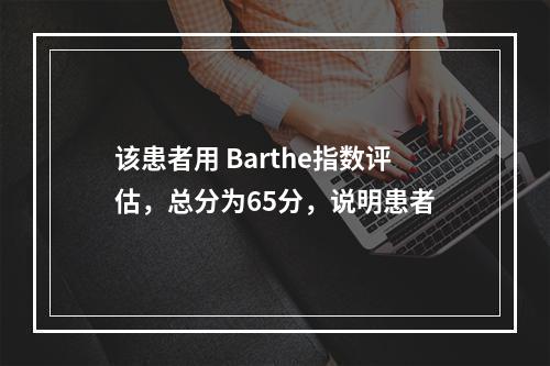 该患者用 Barthe指数评估，总分为65分，说明患者