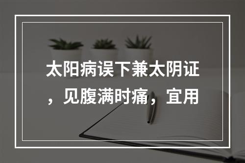 太阳病误下兼太阴证，见腹满时痛，宜用