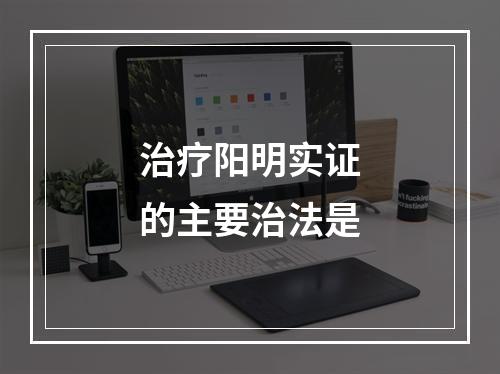 治疗阳明实证的主要治法是