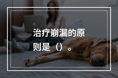 治疗崩漏的原则是（）。