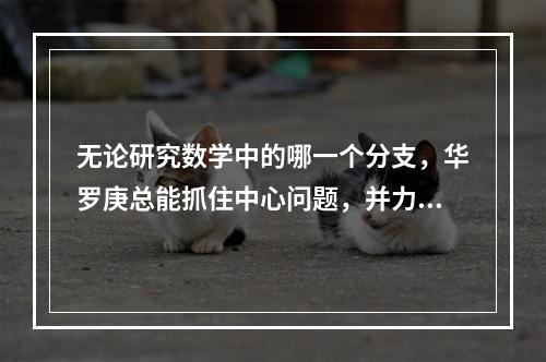 无论研究数学中的哪一个分支，华罗庚总能抓住中心问题，并力求