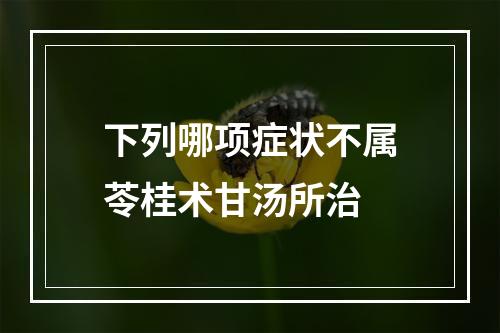 下列哪项症状不属苓桂术甘汤所治