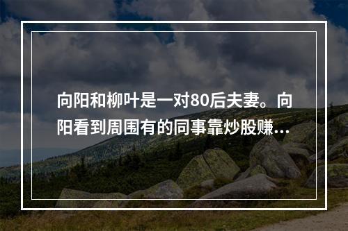 向阳和柳叶是一对80后夫妻。向阳看到周围有的同事靠炒股赚了不