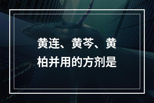 黄连、黄芩、黄柏并用的方剂是