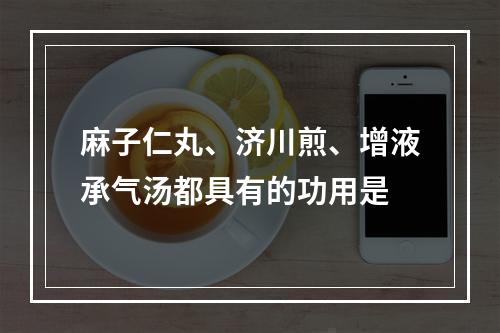 麻子仁丸、济川煎、增液承气汤都具有的功用是