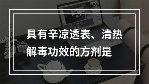 具有辛凉透表、清热解毒功效的方剂是