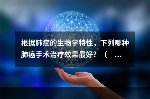 根据肺癌的生物学特性，下列哪种肺癌手术治疗效果最好？（　　）