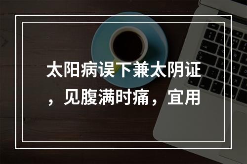 太阳病误下兼太阴证，见腹满时痛，宜用