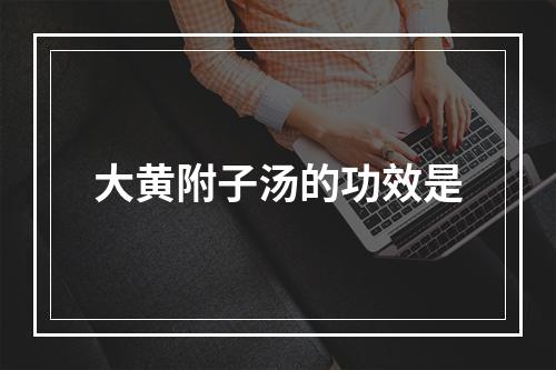 大黄附子汤的功效是