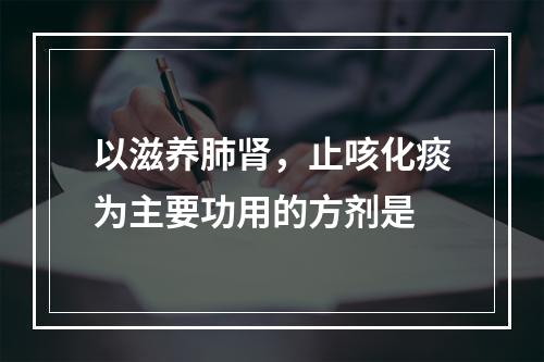 以滋养肺肾，止咳化痰为主要功用的方剂是