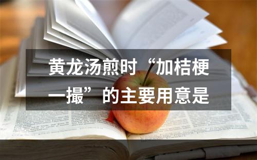 黄龙汤煎时“加桔梗一撮”的主要用意是