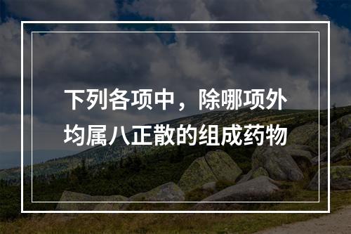 下列各项中，除哪项外均属八正散的组成药物