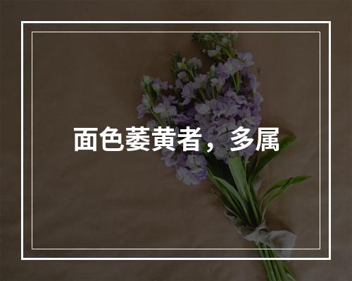 面色萎黄者，多属