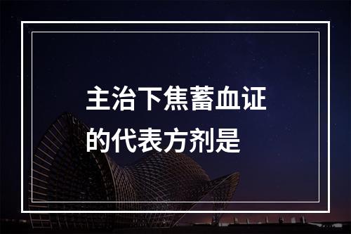 主治下焦蓄血证的代表方剂是