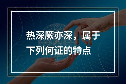 热深厥亦深，属于下列何证的特点