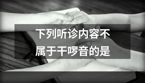 下列听诊内容不属于干啰音的是