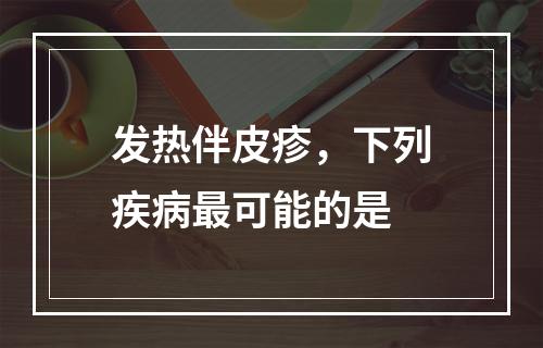 发热伴皮疹，下列疾病最可能的是