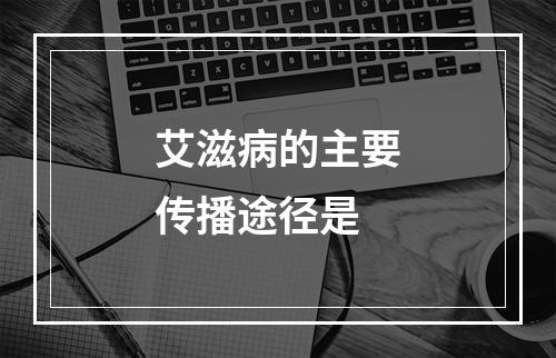 艾滋病的主要传播途径是