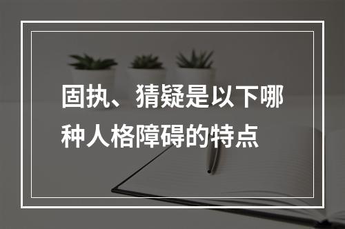 固执、猜疑是以下哪种人格障碍的特点