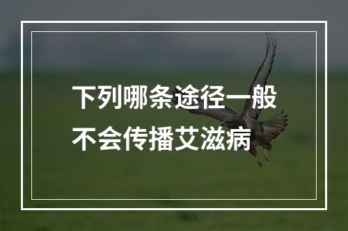 下列哪条途径一般不会传播艾滋病