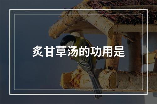 炙甘草汤的功用是