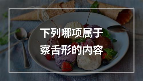 下列哪项属于察舌形的内容