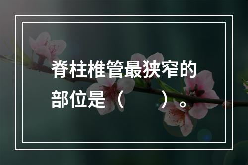 脊柱椎管最狭窄的部位是（　　）。