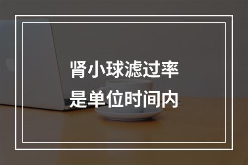 肾小球滤过率是单位时间内