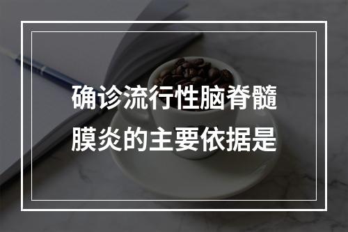 确诊流行性脑脊髓膜炎的主要依据是