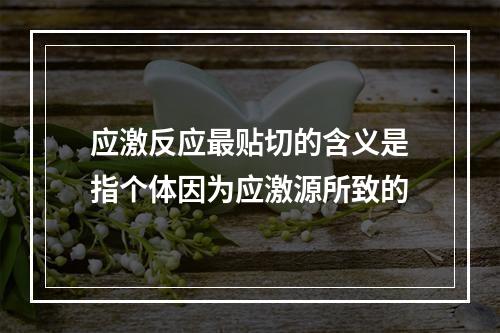 应激反应最贴切的含义是指个体因为应激源所致的