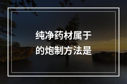 纯净药材属于的炮制方法是