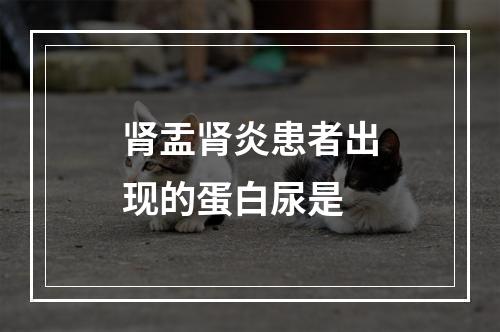 肾盂肾炎患者出现的蛋白尿是