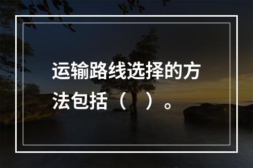 运输路线选择的方法包括（　）。