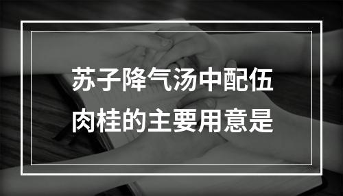 苏子降气汤中配伍肉桂的主要用意是