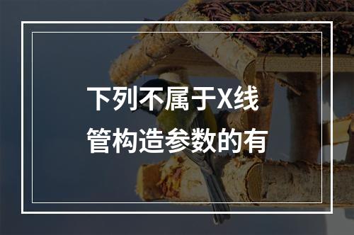 下列不属于X线管构造参数的有