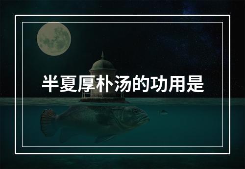 半夏厚朴汤的功用是