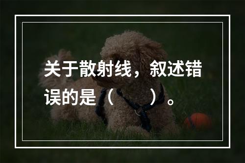 关于散射线，叙述错误的是（　　）。