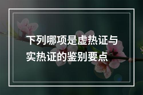 下列哪项是虚热证与实热证的鉴别要点