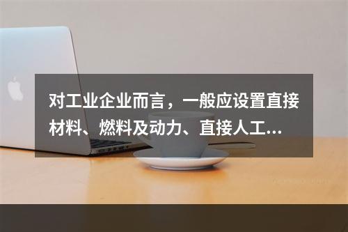 对工业企业而言，一般应设置直接材料、燃料及动力、直接人工、制