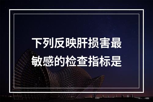 下列反映肝损害最敏感的检查指标是