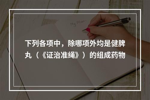 下列各项中，除哪项外均是健脾丸（《证治准绳》）的组成药物