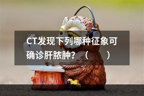 CT发现下列哪种征象可确诊肝脓肿？（　　）