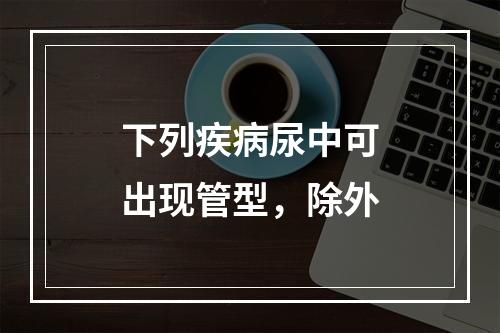 下列疾病尿中可出现管型，除外